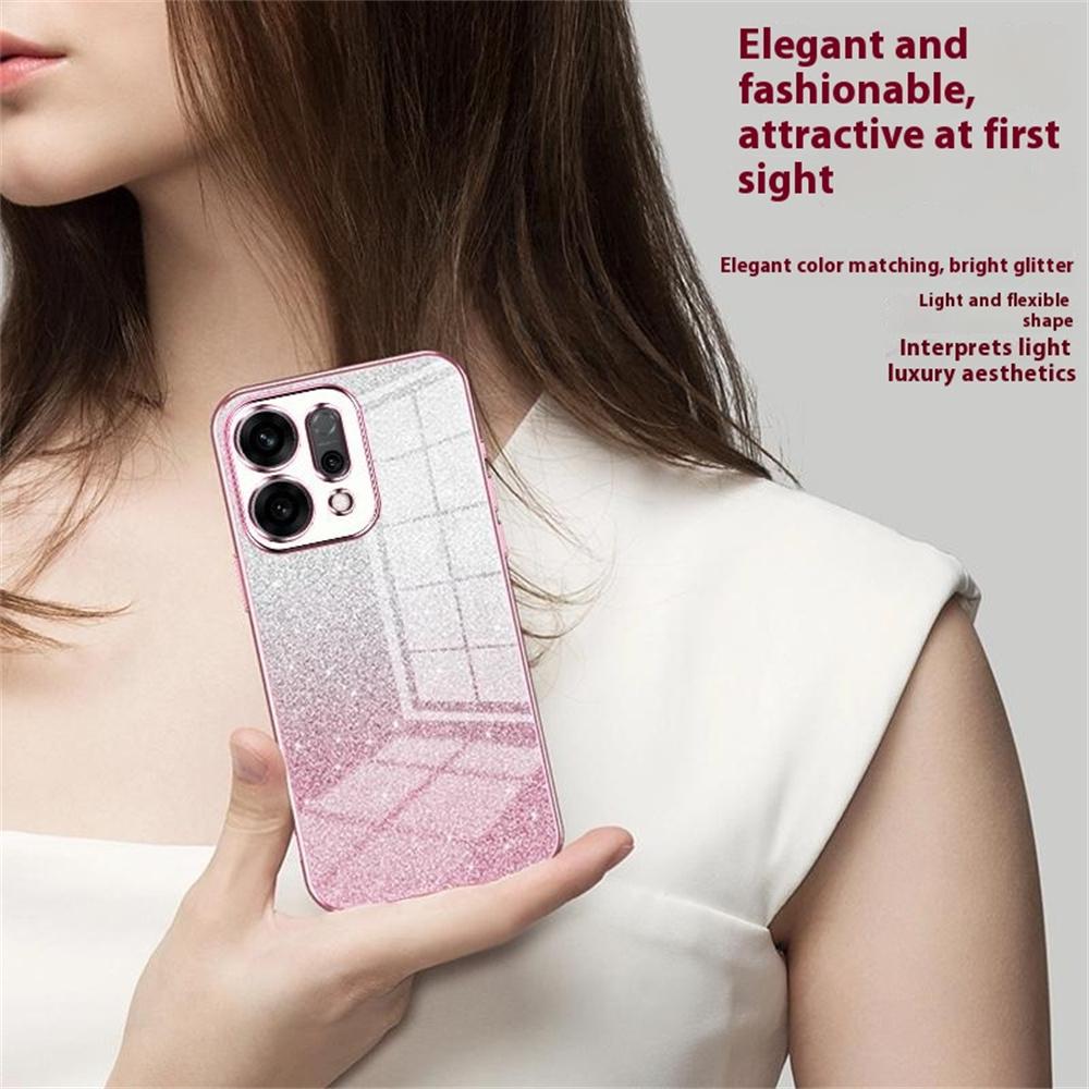 For Oppo Reno14 5G (Global) Case Electroplating Gradient Glitter TPU Phone Cover