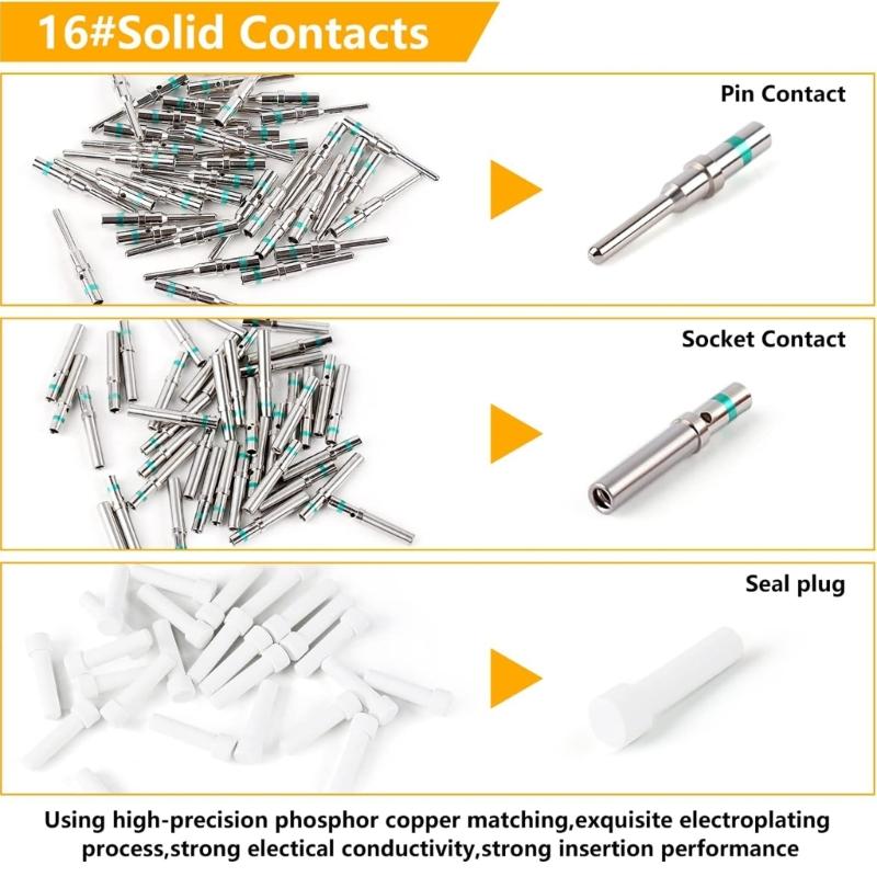 Deutsch Connector Kit DTP 2P 3P 4P 6P 8P 12P and Crimper Automobile Electrical Connectors(14-20AWG)