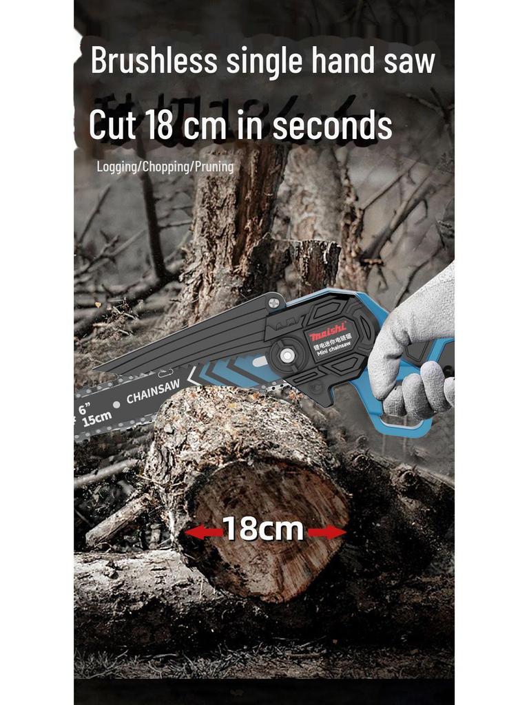 Przenośna bezszczotkowa akumulatorowa piła łańcuchowa - Akumulatorowa piła do przycinania litowo-jonowa do użytku jedną ręką