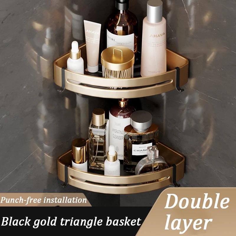 Gold Bathroom Shelf Hook Toilet Paper Holder Toilet Brush Towel Holder Space Aluminum Bathroom Hardware Set Bathroom Accessories