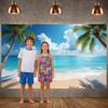 Seaside Event Banner Vivid Color Scheme Ocean Celebration Banner Summer Photo Backdrop Blue Ocean Theme Seaside Backdrop