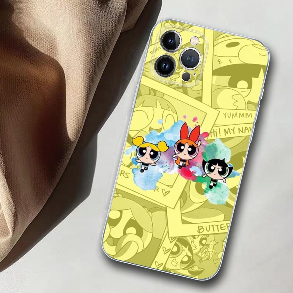 Girls Policeman Power-puffes Phone Case For iPhone 14 11 12 13 Mini Pro XS Max Cover 6 7 8 Plus X XR SE 2020 Funda Shell