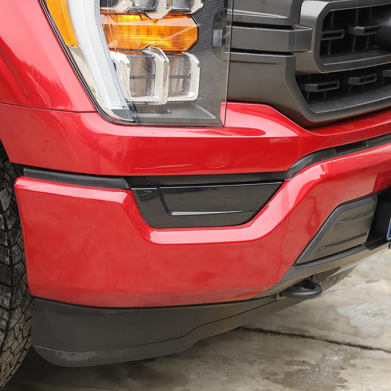 Car Front Fog Light Cover Trim Fog Lamp Decoration Guard for Ford F150 2021 Up Accessories Smocked Black