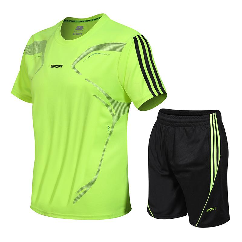 Men's Geometric Print Short Sleeve and Shorts Set