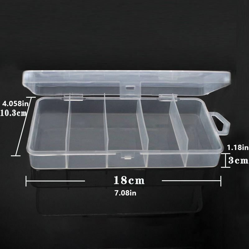 5 Compartments Fishing Tackle Box Storage Case Fly Fishing Lure Spoon Hook Bait Case Boxes Fishing Accessories Tools