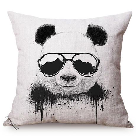Pandas Wearing Hats Special Decorative Cushion Cover Funny Boxer Clown Cute Panda Nursery Art Room Decoration Chair Pillowcases