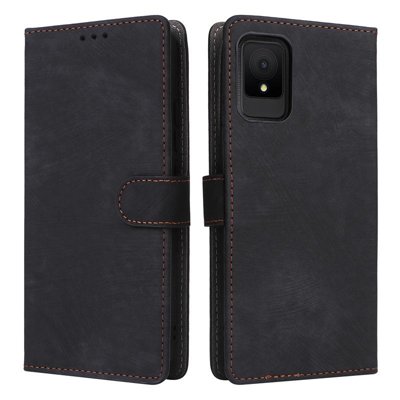 TCL 502/505 Phone Case with Card Slot: Leather Anti-Theft Flip Cover, Skin-Feel, Cross-Border Design