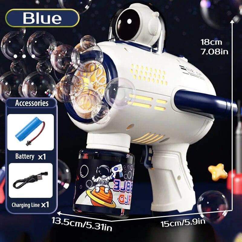 Bubble Gun Rakett Soap Spaceman Bubbles Machine Julegave Gun Shape Automatisk blåser med lette Pomperos leker for barn