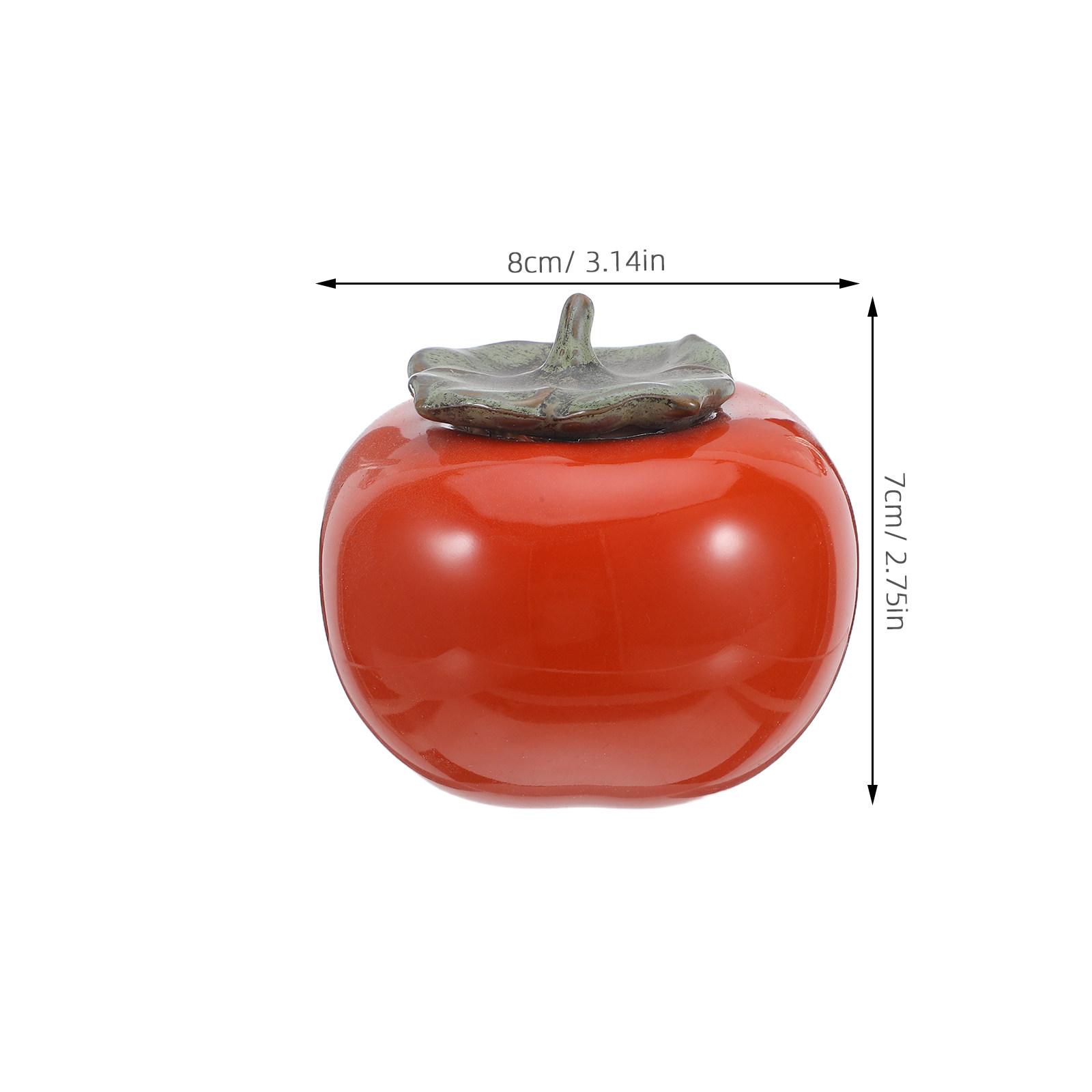 Handcrafted Ceramic Persimmon Shaped Tea Canister Airtight Storage Jar for Tea Coffee Snacks Home Store Decoration Wedding
