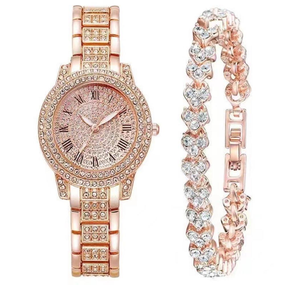 Popular Luxury Set, Bracelet Watch, Diamond-Encrusted Women'S Five-Piece Gift Box, Quartz Watch