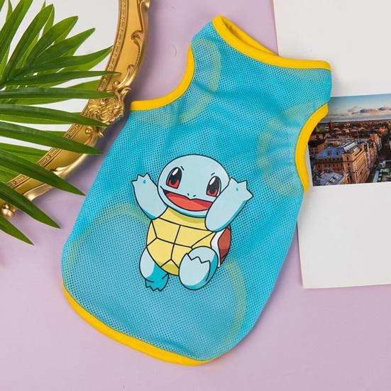 Yousheng Pet Vest Cartoon Pattern Wear Resistant Polyester Ultra-Thin Puppy Kitty Print Mesh Vest Apparel Pet Supplies