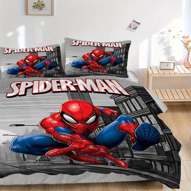 3pcs Spider-Man Printed Bedding Set, Breathable And Soft, Machine Washable, Christmas Gift, Suitable for Bedroom Decoration, 102