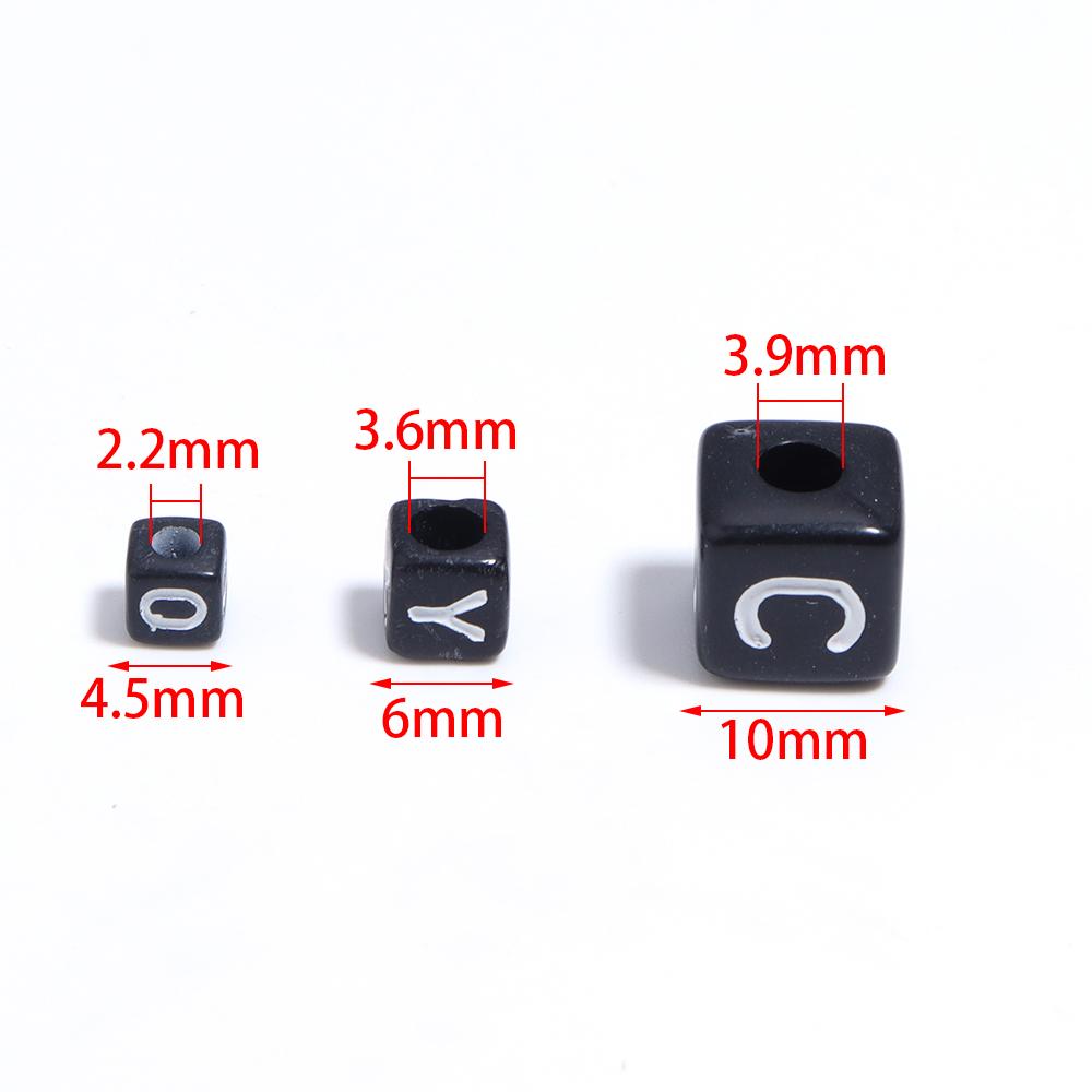 50-100 Stück Schwarze Acryl Buchstabenperlen A-Z Alphabetperlen Würfel Abstandshalterperlen Für DIY Armband Halskette Schmuckherstellung Zubehör