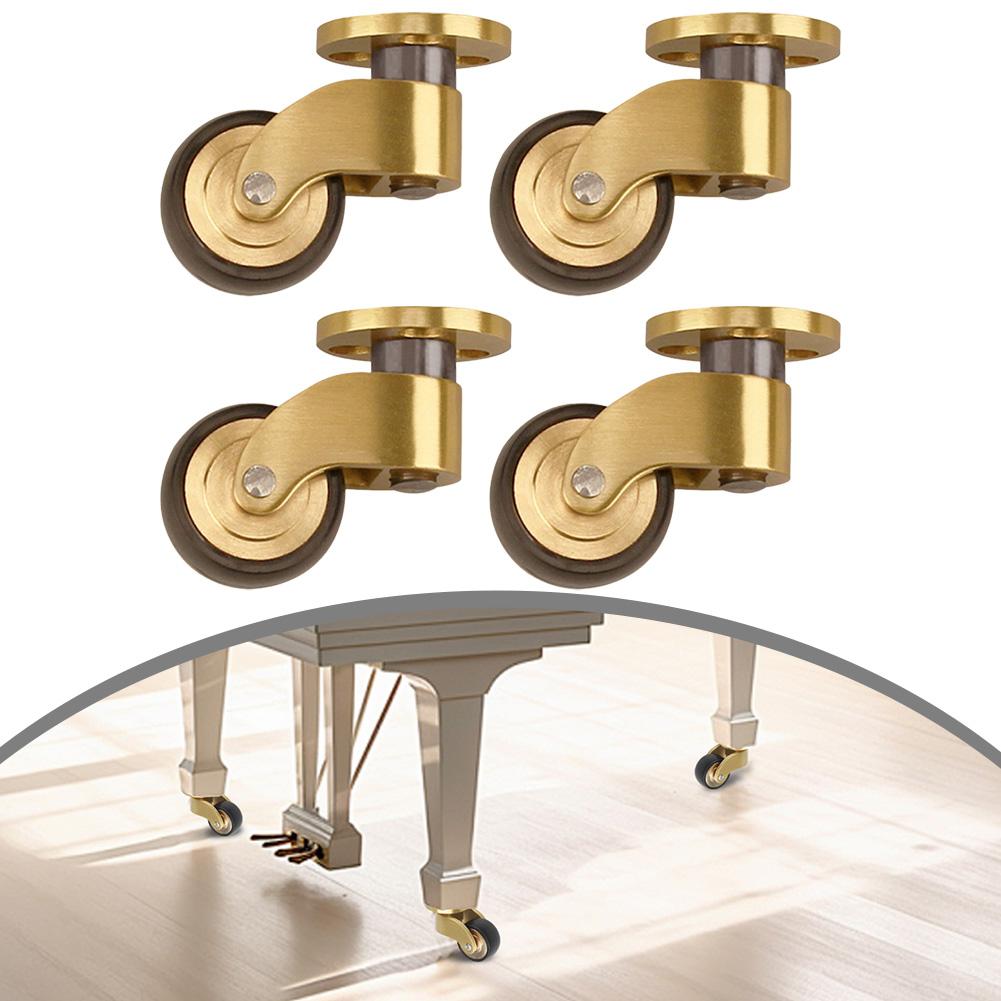 360 Degree Furniture Mobility Casters Whisper Quiet 360 Degree Rotation Brass Casters Brushed Brass Finish For Small Furniture