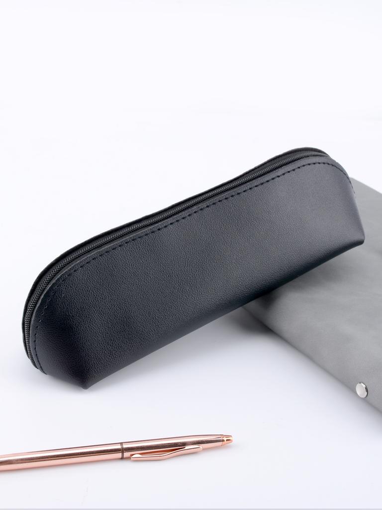 Pu Leather Pencil Case Stationery Storage Bag Pencil Cases Office School Supplies Gift Solid Color Pen Case Back To School Gift