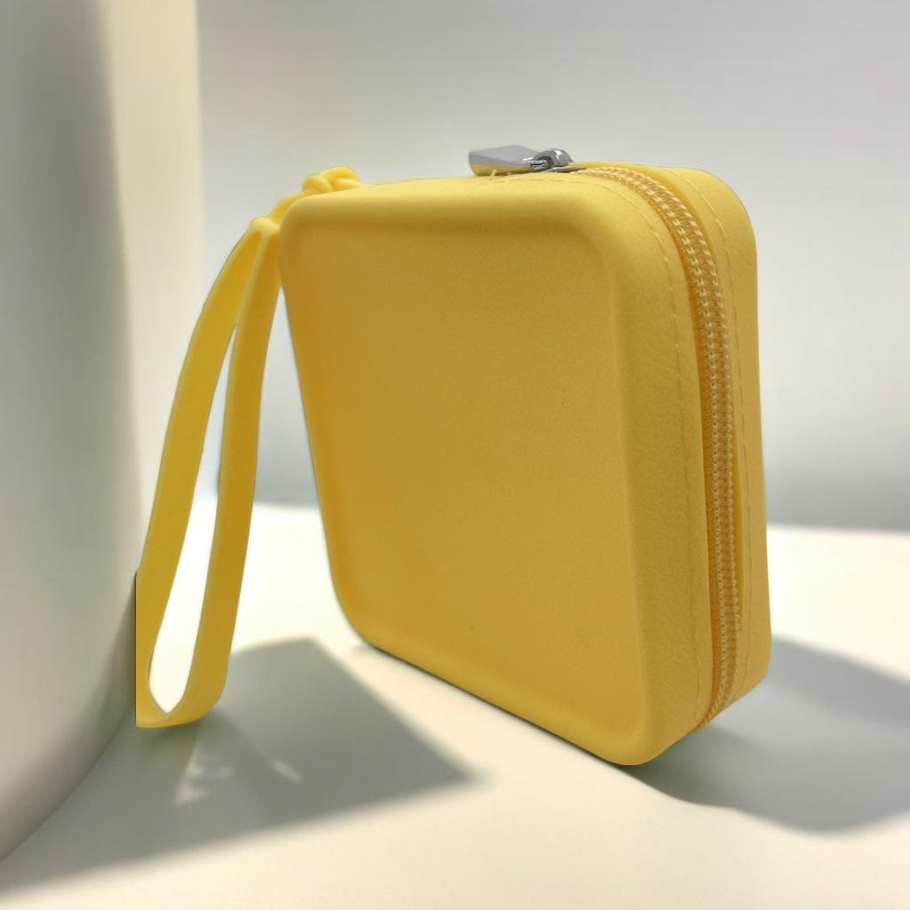 Solide, runde, quadratische Münzbeutel aus Silikon, weich, klein, Designer-Reißverschluss, Münzgeldbörse, Mini-Geldbörse, Beutel, Aufbewahrungsbeutel für Ohrringe und Kopfhörer