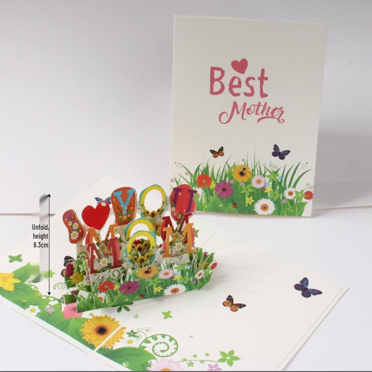 Mother s Day 3D Pop-up Blessing Card: Creative Paper Carving from Child to Mom