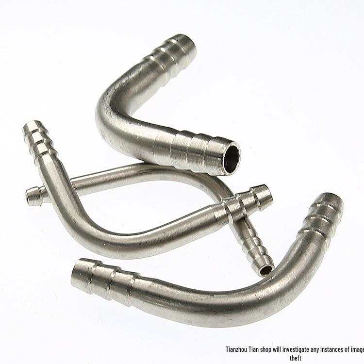 304 Stainless Steel 90° Welded Elbow Hose Fitting - Sizes 6, 8, 10, 12