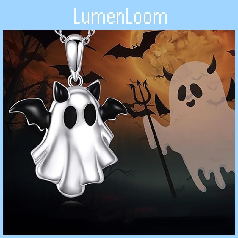 Halloween Ghost Pendant Necklace With Zinc Alloy Material For Accessory Holiday
