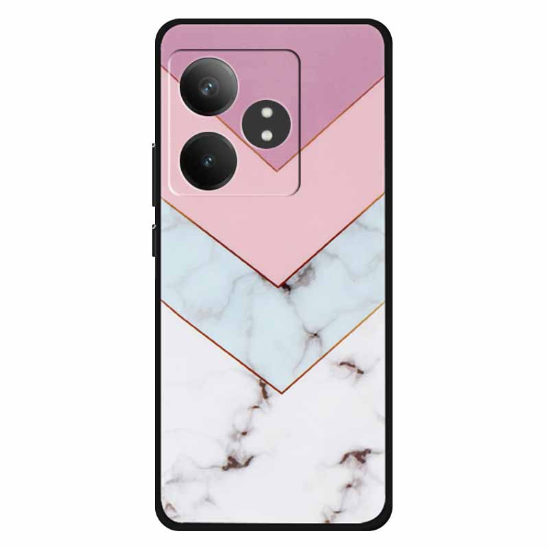 For Realme GT 6T Case Soft Feeling Silicone Luxury Phone Covers For Realme GT 6 GT6 Cases TPU Painted Marble Beautiful GT6t Wolf