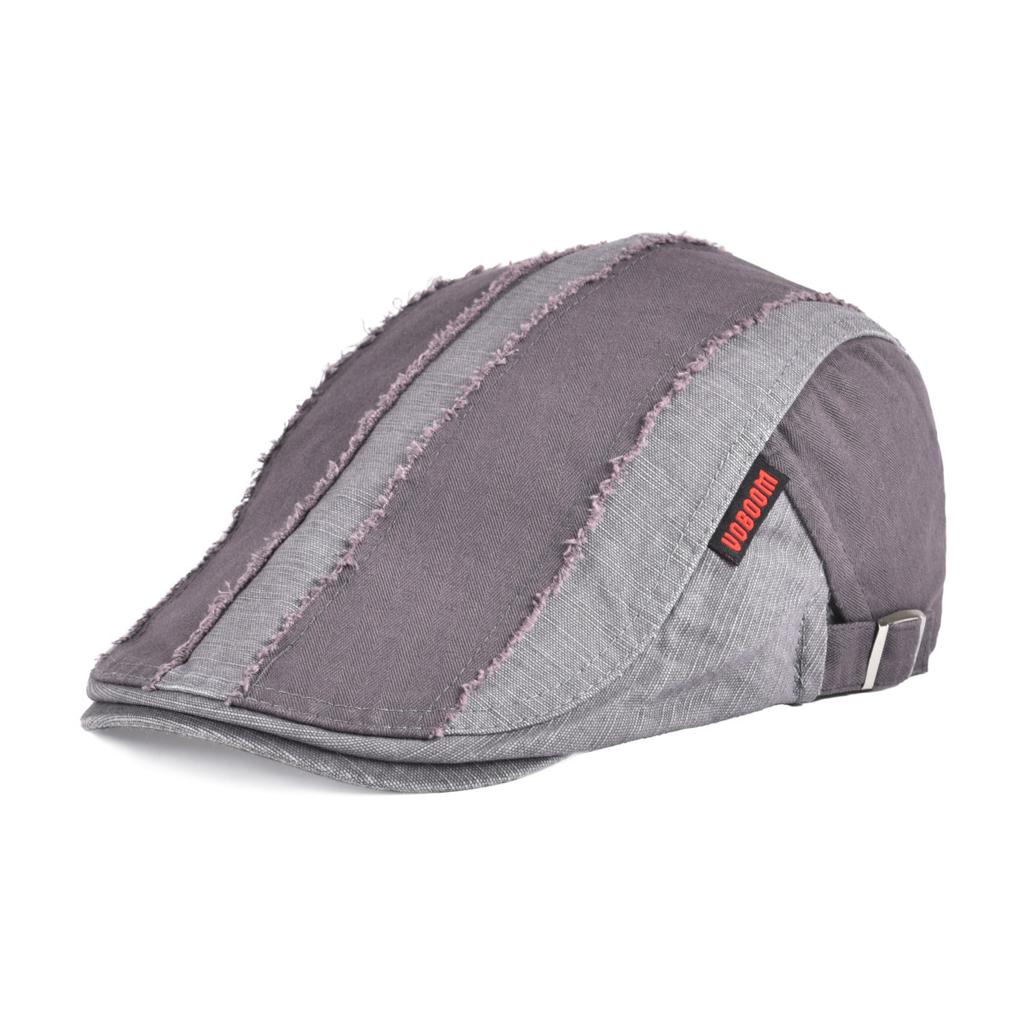 VOBOOM Gorra Plana de Algodón Verano Hombres Gorras Ivy Gorra de Conductor Ajustable Newsboy Gorros de Panadero Boina Retro Masculina Sombrero de Sol para Exteriores