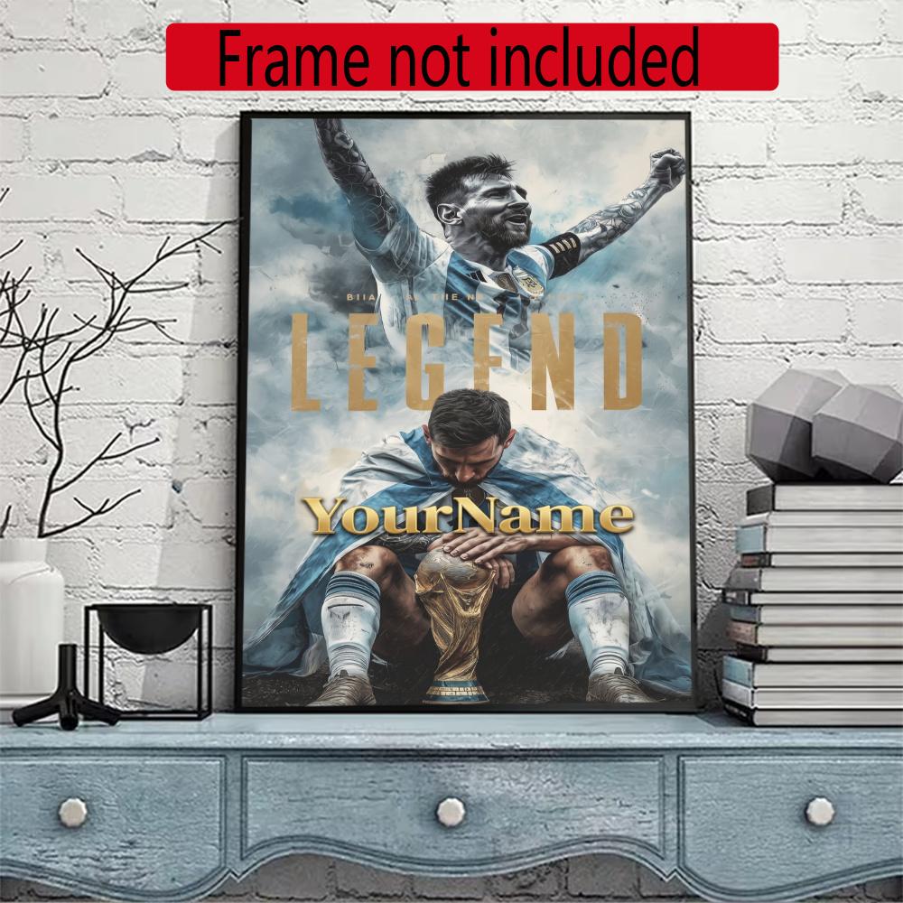 Messi Customize Your Name Diamond Painting Round Diamond Diy Frameless Holiday Artwork Suitable For Home Office Wall Decoration