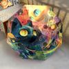 0106 Colorful Cat  pattern, automatic folding umbrella, portable and foldable design, 8 ribs, a Christmas or birthday gift.
