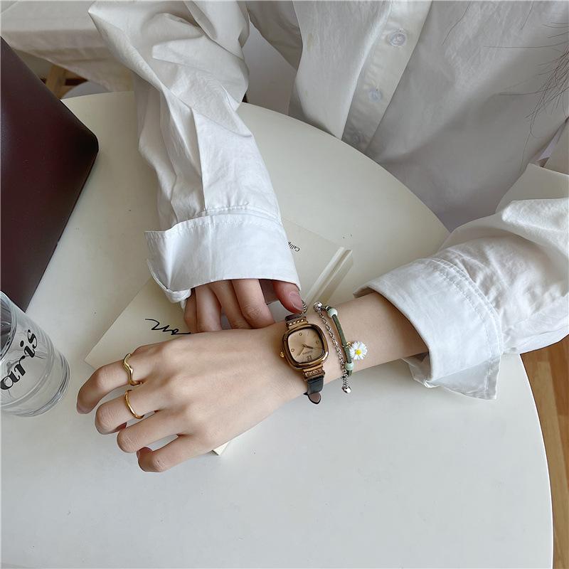 Cold Wind Small Sugar Cube Watch Temperament Advanced Sense Design Niche High Value Light Luxury Watch Women