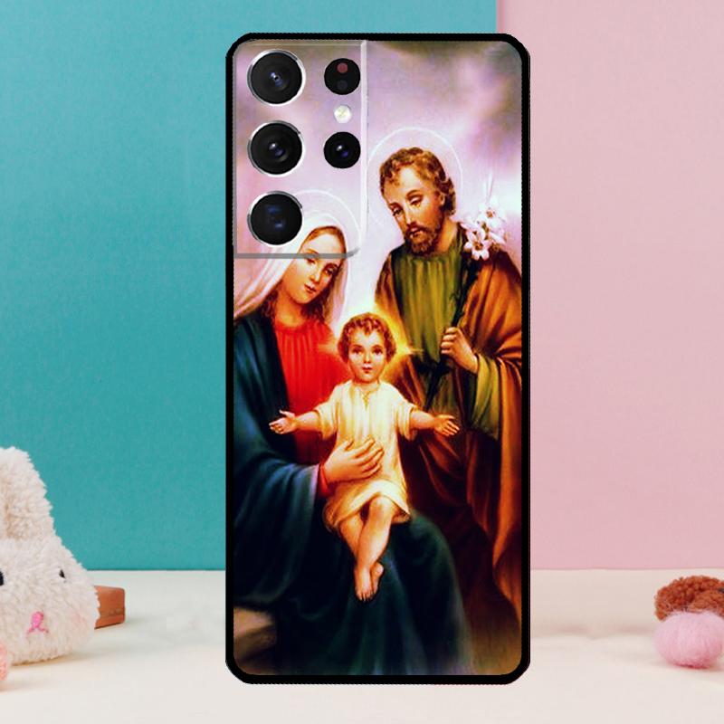 Religious Mary and Jesus Case For Samsung Galaxy S25 S24 S23 S22 S21 Ultra S9 S10 S20 Plus S24 FE Funda Cover Shell