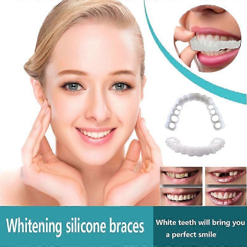2 Set Snap On Smile Teeth Veneers Whitening Cosmetic Denture