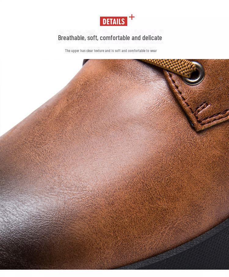 Herren Winter Plus Samt Verdickte Leder Schneestiefel - Rutschfest, Lässig, Outdoor Martin Stiefel.