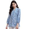 Rytras Women's Floral Printed Cotton Top(Blue,Medium)