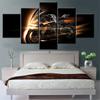 5 Pieces Canvas Wall Arts Poster Painting Black Dark Motorrad Concept Wallpaper Home Decor Picture Printing Living Room Mural