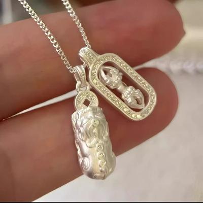 Pixiu Vajra Rotatable Diamond-Inlaid Pendant - Unisex Retro Scepter In Trendy Cool Chinese Style