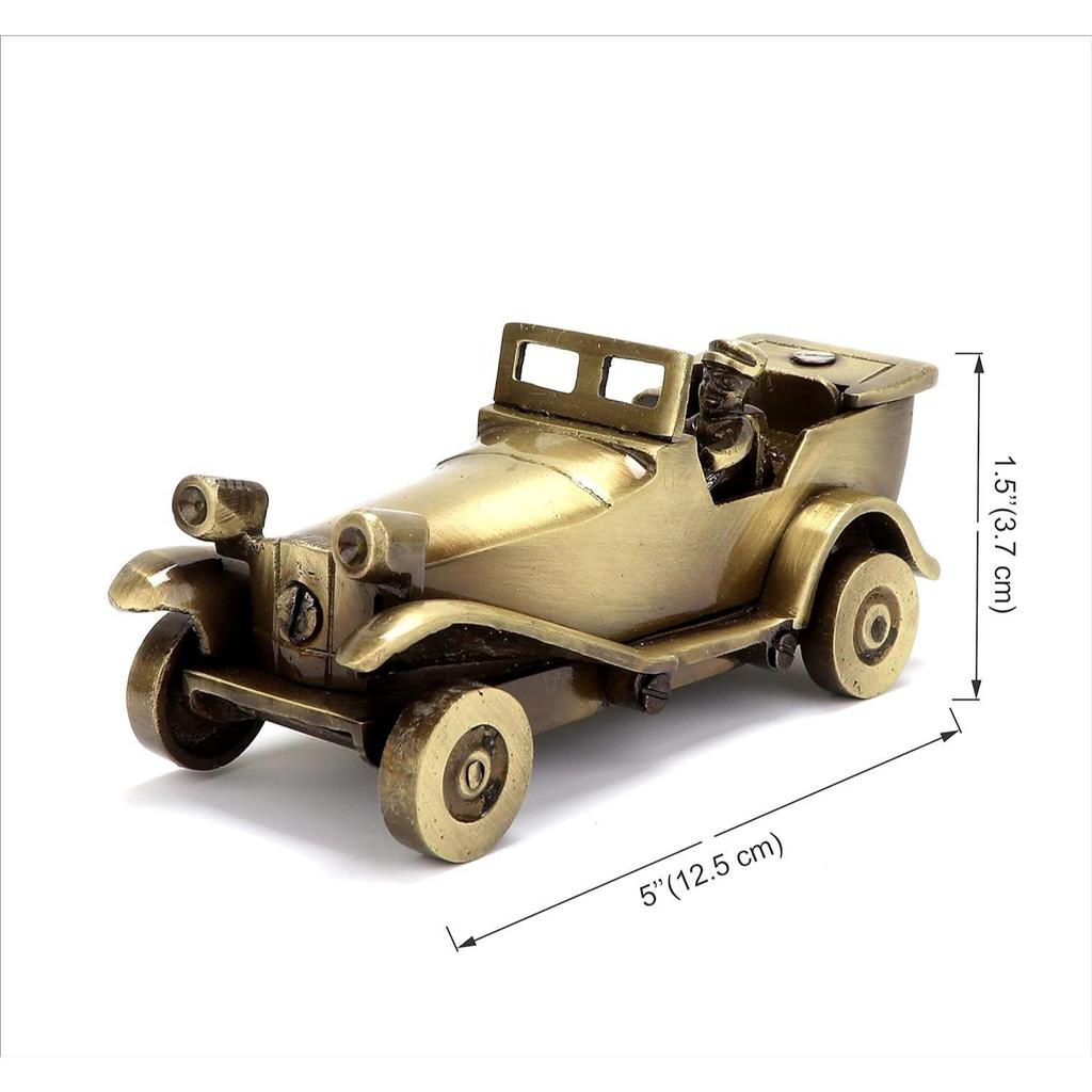 Brass Roofless Vintage Motor Car Showpiece Figurine Statue for Home, Brass Antique Showpieces for Home