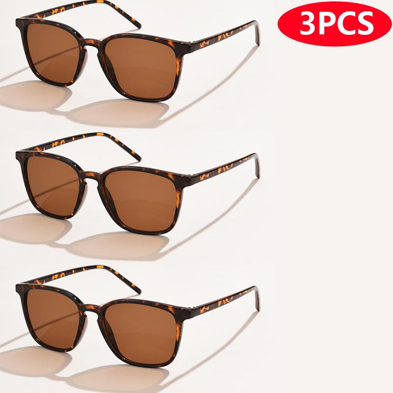 3pcs Fashion Small Women Square Frame Sunglasses Multi Color Sun Glasses Female Oculos Y2K Retro Gradient Trendy Shades UV400