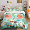 Llama Cactus Alpaca Pattern Set Bedding Duvet Cover Set  (1*Duvet Cover 2*Pillowcases, Without Duvet Insert)