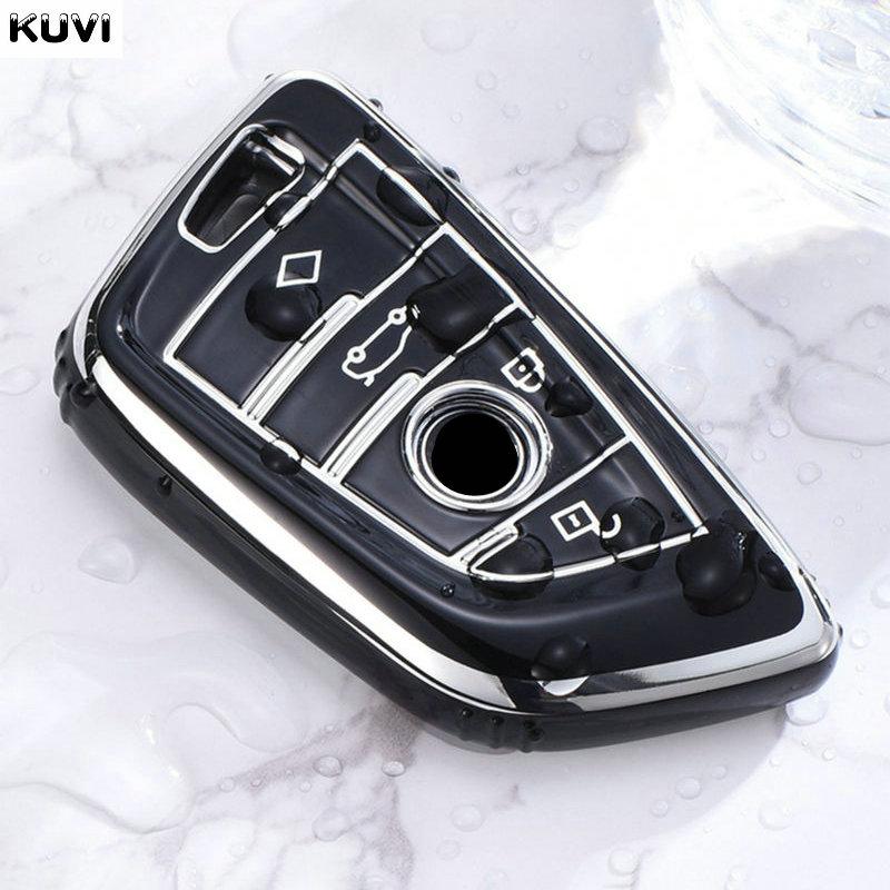 Moda TPU Araba Uzaktan Anahtar Kılıfı Kabuk Fob BMW X1 X3 X5 X6 X7 1 3 5 6 7 Serisi G20 G30 G11 F15 F16 G01 G02 F48 Anahtarsız
