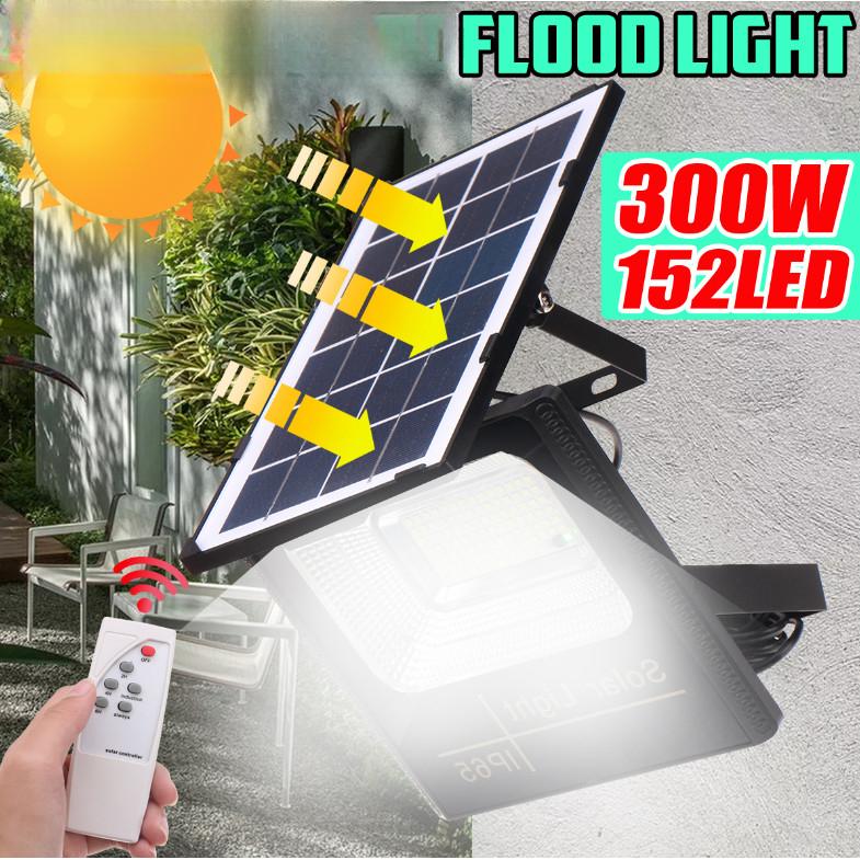 300W Solar Light LED Flood Light Garden Spotlight with Remote Control Timing 1/2P Lighting