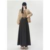 Winter Autumn High Waist Wool Pleated Skirt Women A Line Midi Skirt Solid Color Flared Skirt Slimming Long Skirt
