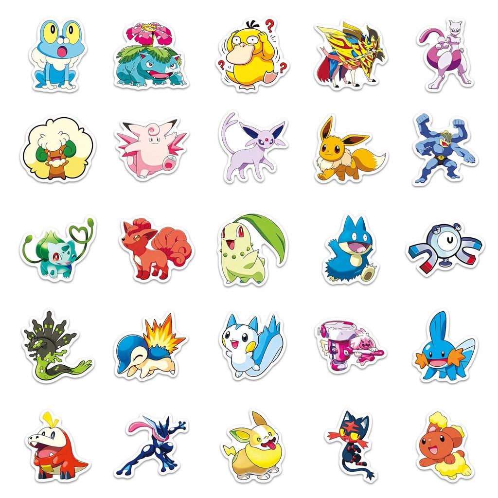 50 Creative Pokémon Graffiti Stickers for Notebooks, Desktops, Headphones, and Water Cups
