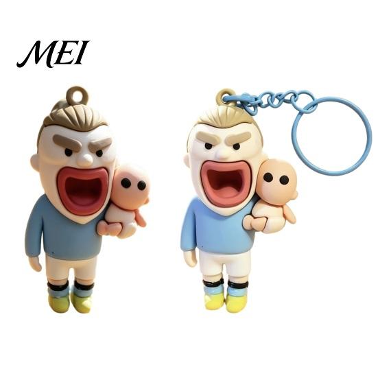 Big Mouth Man Keychain Cartoon Football Player Pendant, Backpack Charm Charm, Bag Hanging Decorative Accessory, Lover Gift Pendant