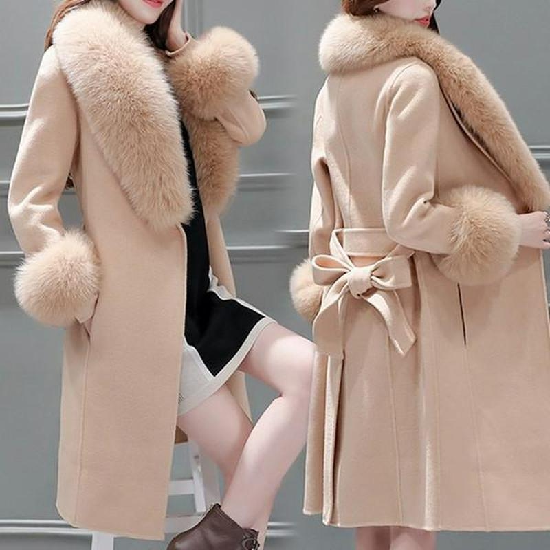 Women's Winter Medium Long Wool Coat