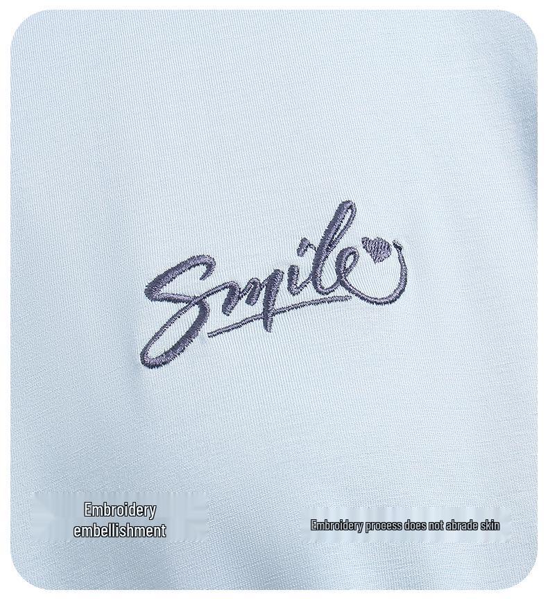 Women's Cool Summer Nightgown with Chest Pad - Short Sleeve, Plus Size, Loose Fit Pajamas