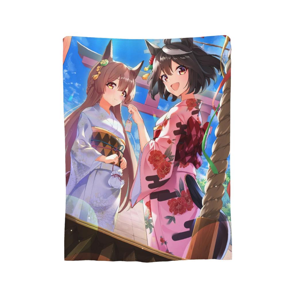 Anime Uma musume Pretty Derby Decken Fleece Druck Multifunktionale Weiche Überwurfdecke für Bettwäsche Reisebettwäsche Überwürfe