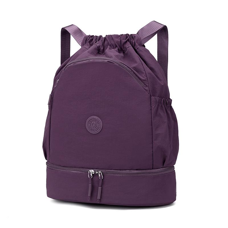 Drawstring Backpack with Dual Zipper Compartment Lightweight Casual Bag Unisex Gym Travel School Backpack