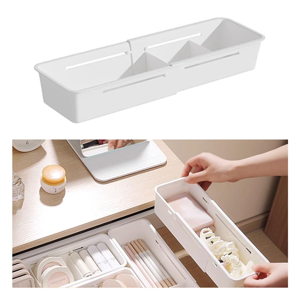 Expandable Storage Drawer Organizers Sliding Bin Plastic Desk Trays With Items Clothing Underwear Storage Kitchen Containers