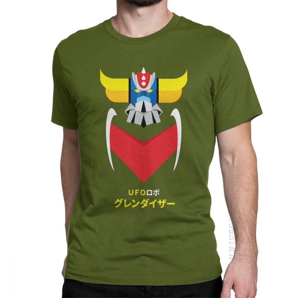 Grendizer Color And Japanese UFO Robot T Shirts For Men Designer Fun Tee Shirt O Neck Purified Cotton Clothing T Shirts