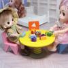Plastic Miniature Furniture Mini Dining Table Chairs Model  Doll Accessories Toys