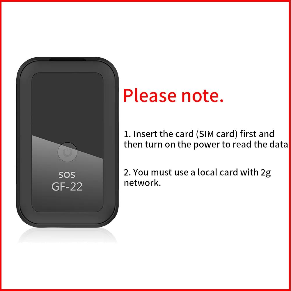 Dispositivo di localizzazione per auto GF-22, potente allarme automatico magnetico, mini localizzatore GPS per auto, controllo vocale, dispositivo anti-smarrimento